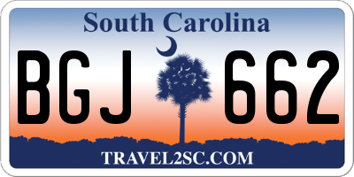 SC license plate BGJ662