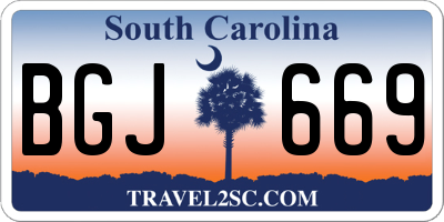 SC license plate BGJ669