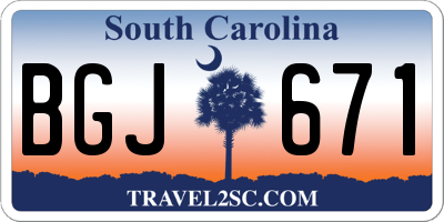 SC license plate BGJ671