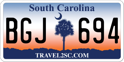 SC license plate BGJ694