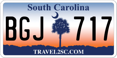 SC license plate BGJ717