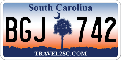 SC license plate BGJ742