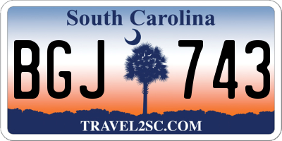 SC license plate BGJ743