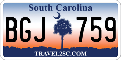 SC license plate BGJ759