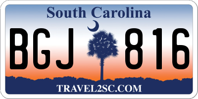 SC license plate BGJ816