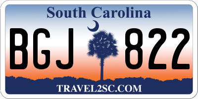 SC license plate BGJ822