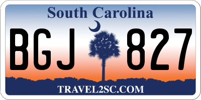 SC license plate BGJ827