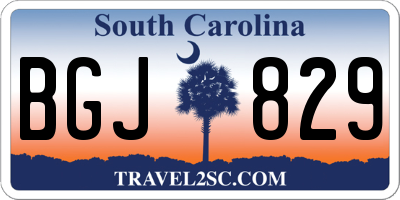 SC license plate BGJ829