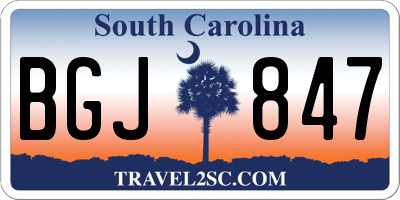 SC license plate BGJ847