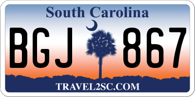 SC license plate BGJ867