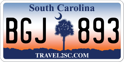 SC license plate BGJ893