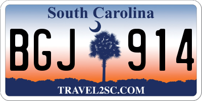 SC license plate BGJ914