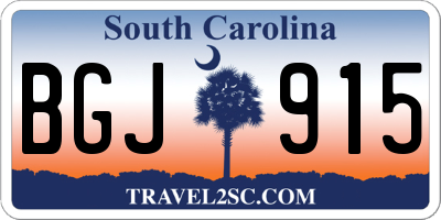 SC license plate BGJ915