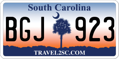 SC license plate BGJ923
