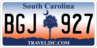 SC license plate BGJ927