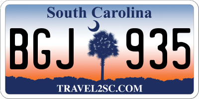 SC license plate BGJ935