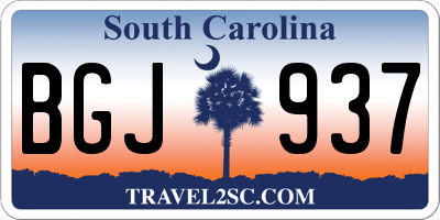 SC license plate BGJ937