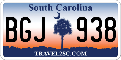 SC license plate BGJ938