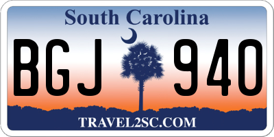 SC license plate BGJ940