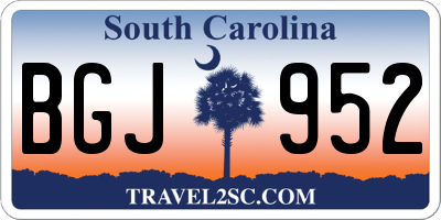 SC license plate BGJ952