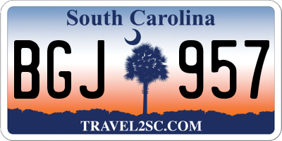 SC license plate BGJ957