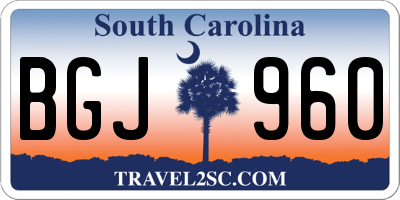 SC license plate BGJ960