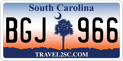 SC license plate BGJ966