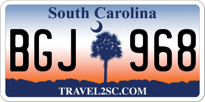 SC license plate BGJ968