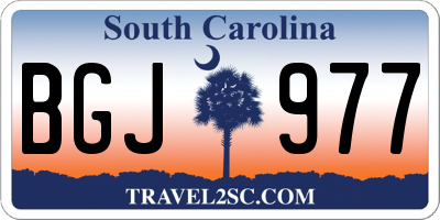 SC license plate BGJ977