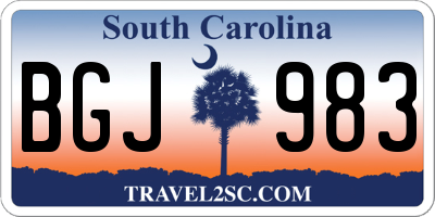 SC license plate BGJ983