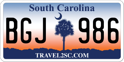SC license plate BGJ986