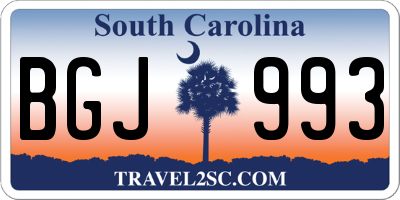 SC license plate BGJ993
