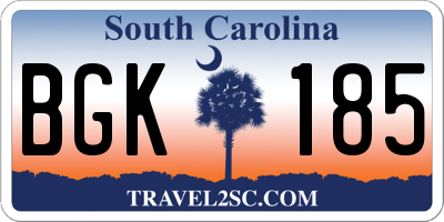 SC license plate BGK185