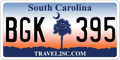 SC license plate BGK395