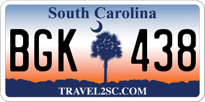 SC license plate BGK438