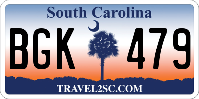 SC license plate BGK479