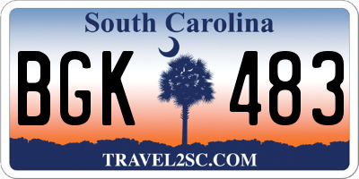 SC license plate BGK483