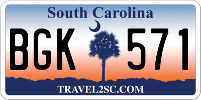 SC license plate BGK571