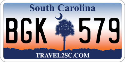 SC license plate BGK579