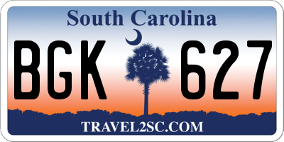 SC license plate BGK627