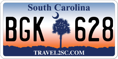 SC license plate BGK628
