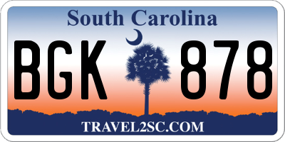 SC license plate BGK878