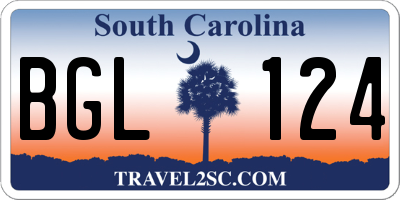 SC license plate BGL124
