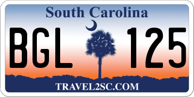 SC license plate BGL125