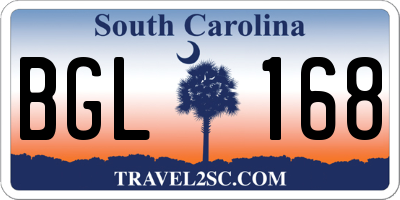 SC license plate BGL168