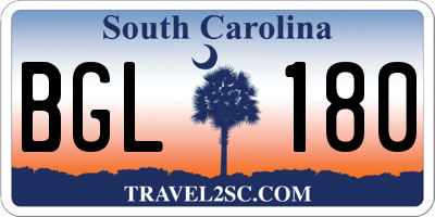 SC license plate BGL180
