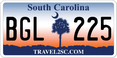 SC license plate BGL225
