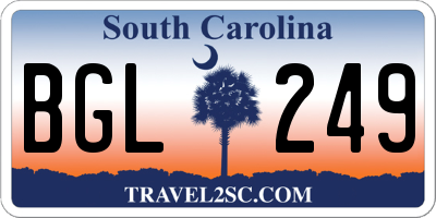 SC license plate BGL249