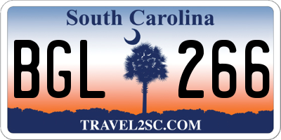 SC license plate BGL266