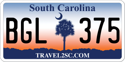 SC license plate BGL375